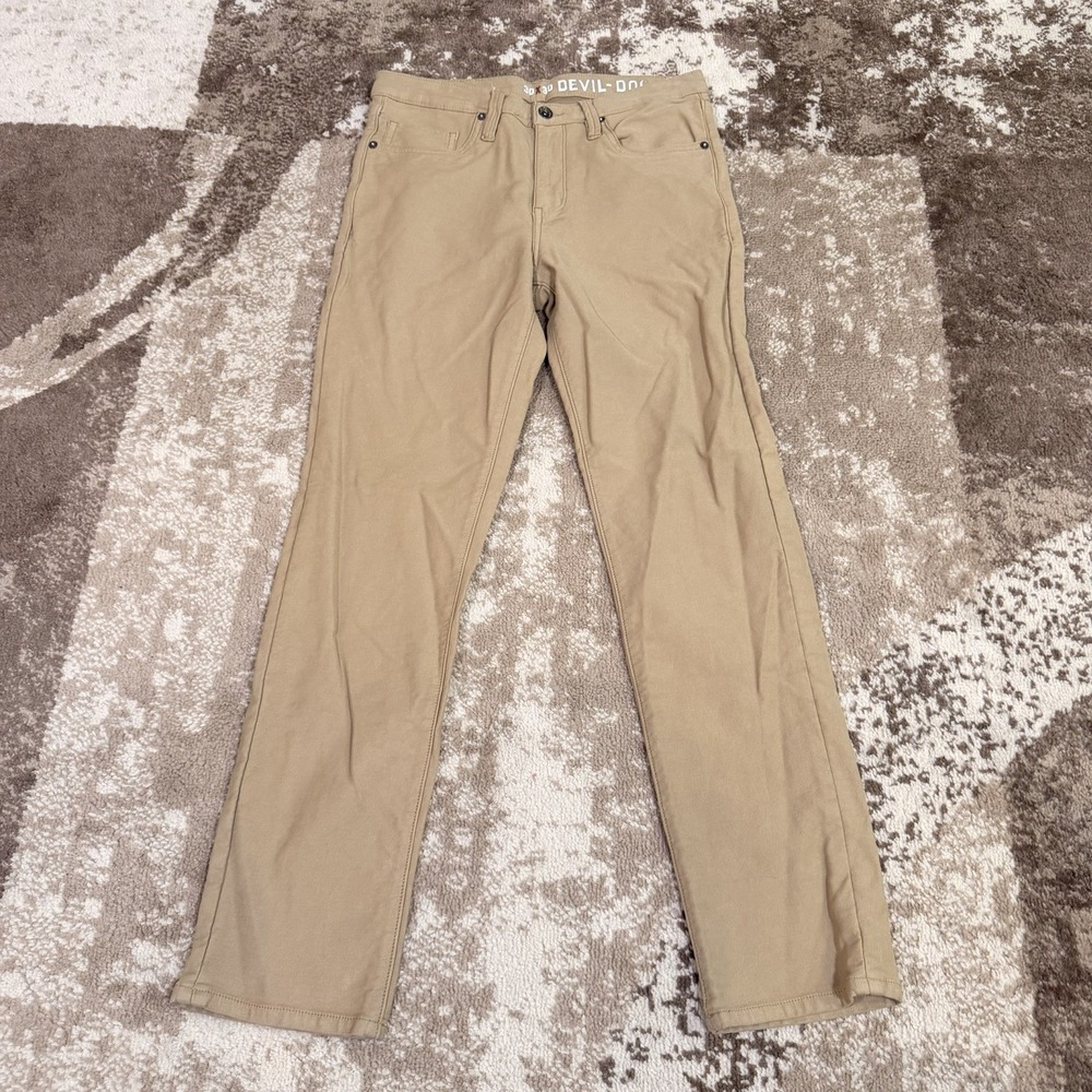 Devil Dog Chino Pants Mens 30x30 Khaki Slim Cotton‎ Stretch Workwear